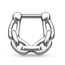 Septum clicker made of surgical steel with fix chain Piercings