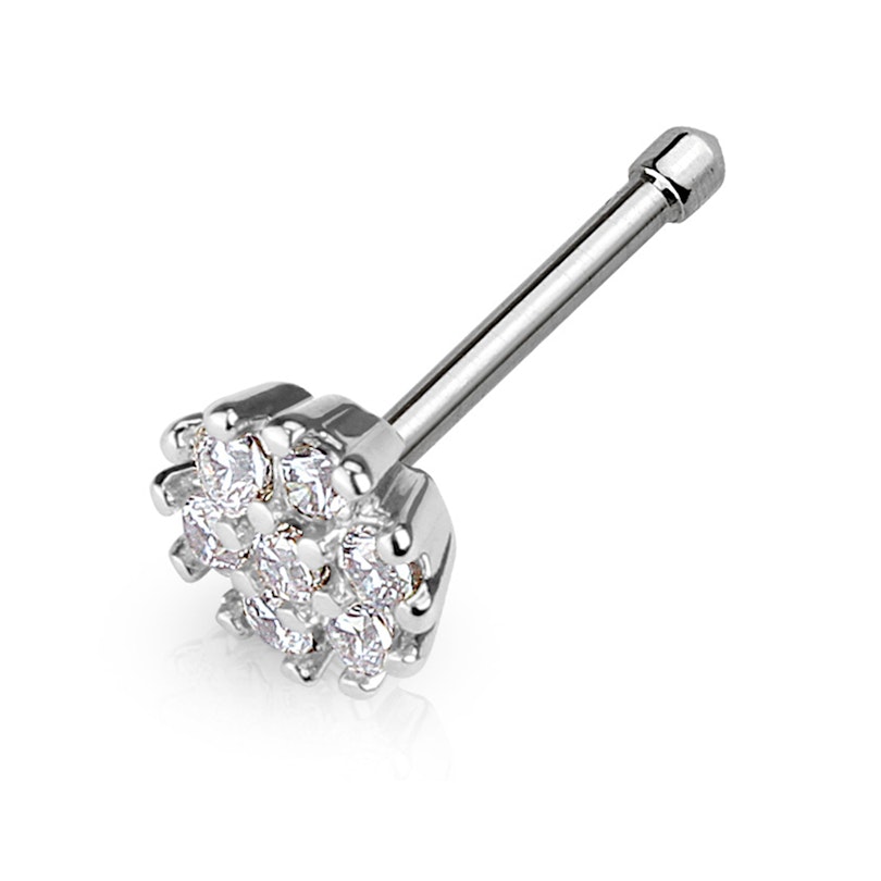 Nose stud with studded flower Piercings