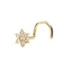 Nose screw made of 14k gold with flower Body Jewelry