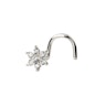 Nose screw made of 14k gold with flower Body Jewelry