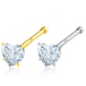 14k gold nose stud with heart-shaped stone Piercings