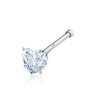 14k gold nose stud with heart-shaped stone Body Jewelry
