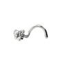 14k gold nose screw with heart-shaped stone Piercings