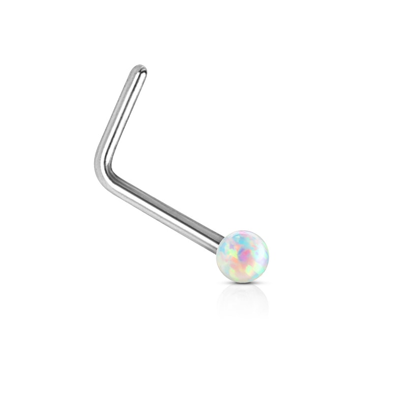 14k gold nose ring with opal stone in your choice of color Piercing