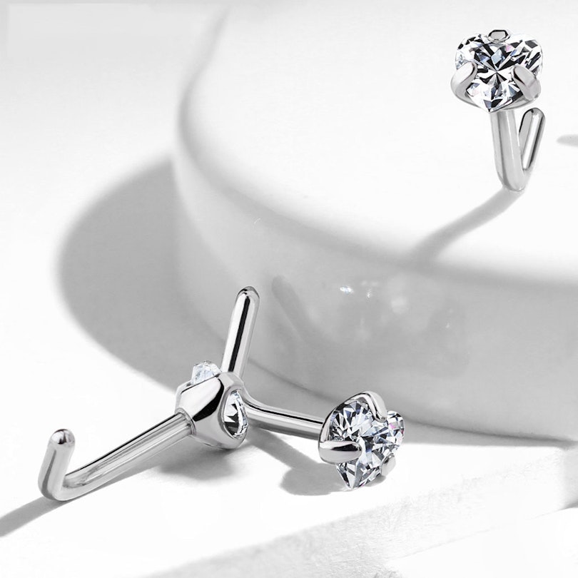 Nose ring made of titanium with stud Body Jewelry