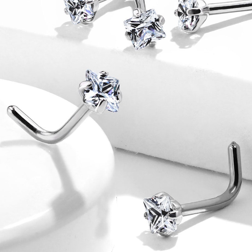 Nose ring made of titanium with stud Body Piercing