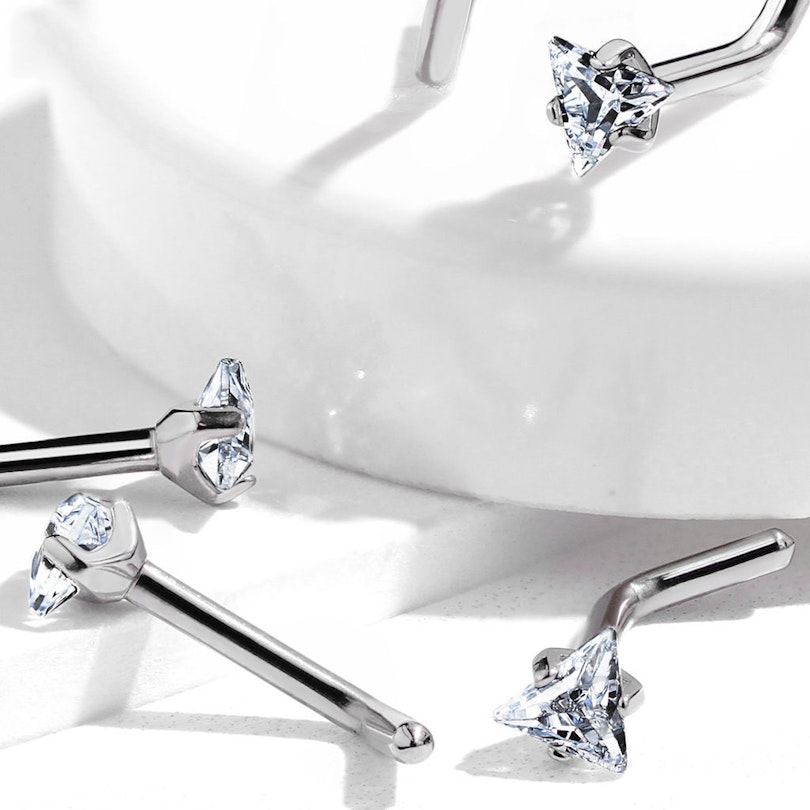 Nose ring made of titanium with stud Body Piercing