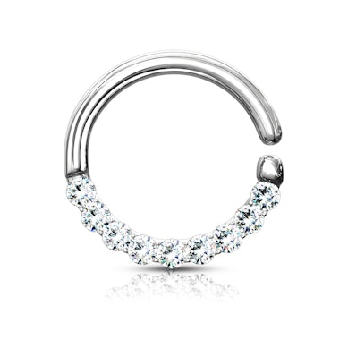 Septum ring with stones string