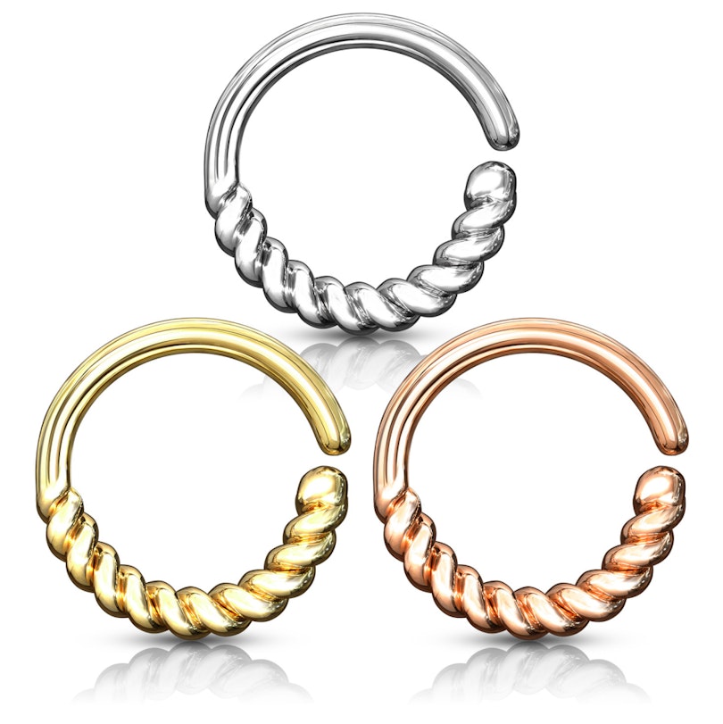 Septum ring with plaited semicircle Piercing Jewelry