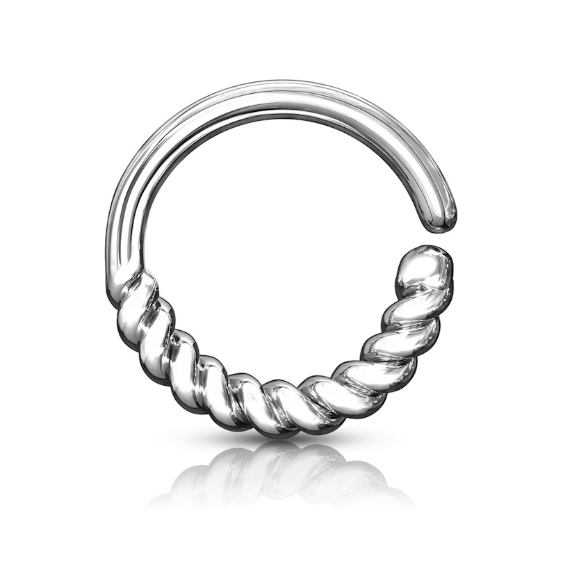 Septum ring with plaited semicircle Piercing