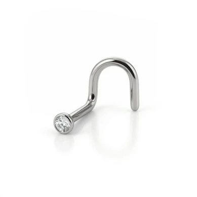 Nose screw made of surgical steel with different color stones