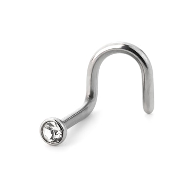 Nose screw made of surgical steel with different color stones