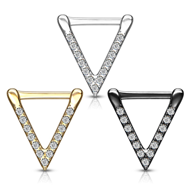 Septum clicker with paved triangle shape Piercing Jewelry