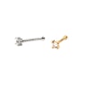 Nose stud made of 14k gold with faceted crystal stone Body Jewelry
