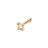 Nose stud made of 14k gold with faceted crystal stone Piercing