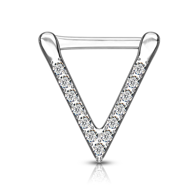 Septum clicker with paved triangle shape Body Piercing