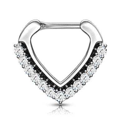 Septum clicker with paved chevron shape