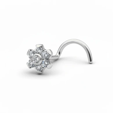 Flower titanium nose stud