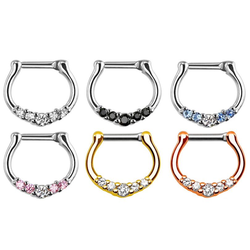 Septum clicker with five stones Body Piercing