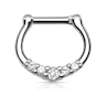 Septum clicker with five stones Piercing Jewelry