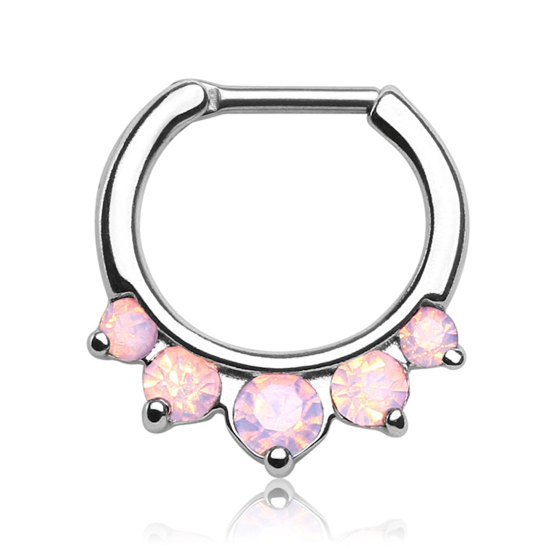 Septum clicker with big opalite stones Piercing