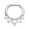 Septum clicker with big opalite stones Piercing Jewelry