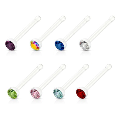 Set of 8 acrylic nose studs