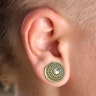 Plug made of surgical steel with antiqued shield Piercing Jewelry