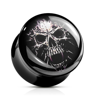 Plug made of acrylic with skull