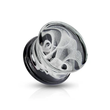 Plug with smoke pattern made of glass