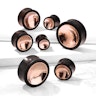 Flared wooden plug with copper front Piercings
