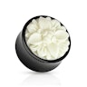 Plug made of horn with hand-carved bone four-leaf flower Piercing Jewelry