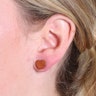 Plug in heart-shaped cherry wood Piercing Jewelry