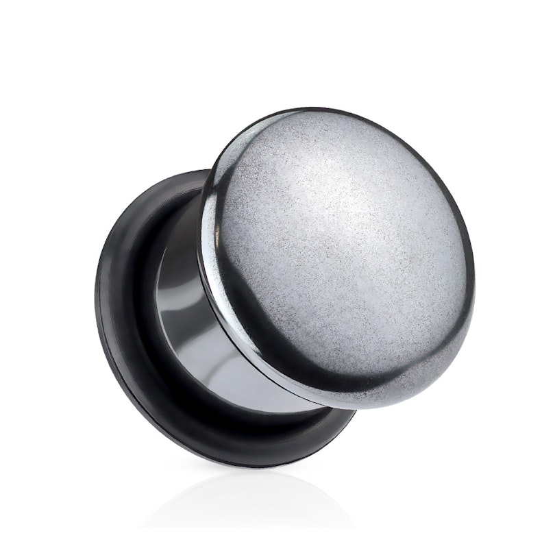 Plug in hematite with o-ring Piercing Jewelry