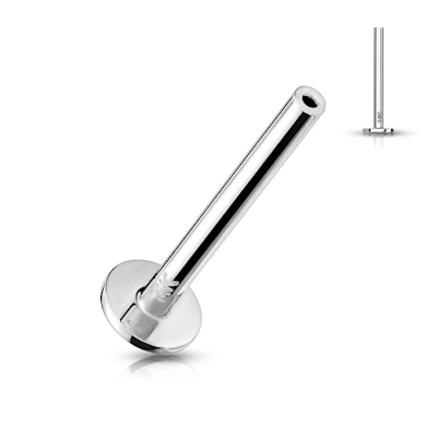 Push-in labret made of 14K gold
