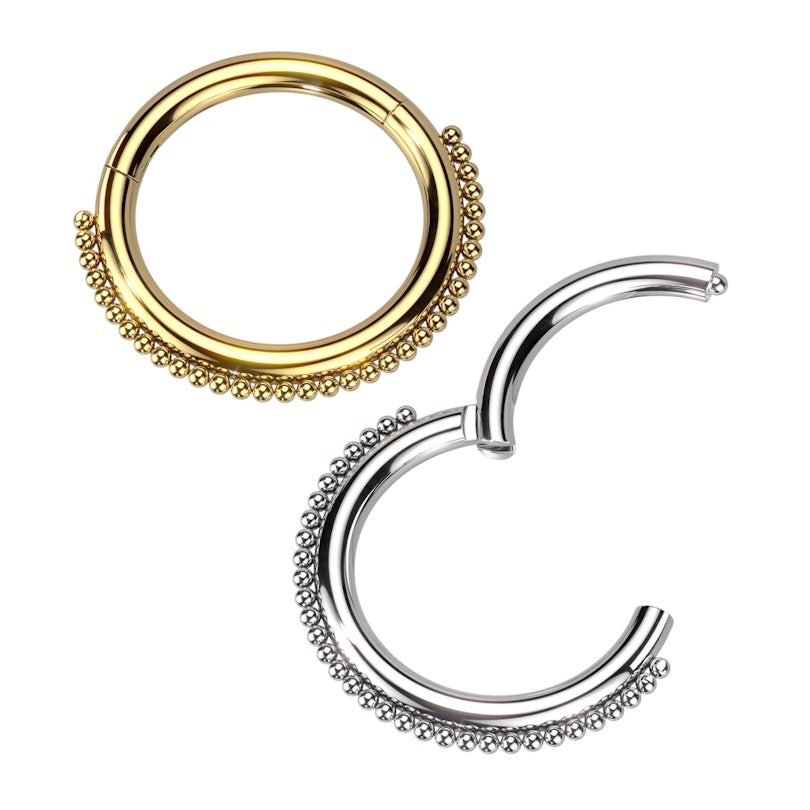 Hinged ring with beading Piercings