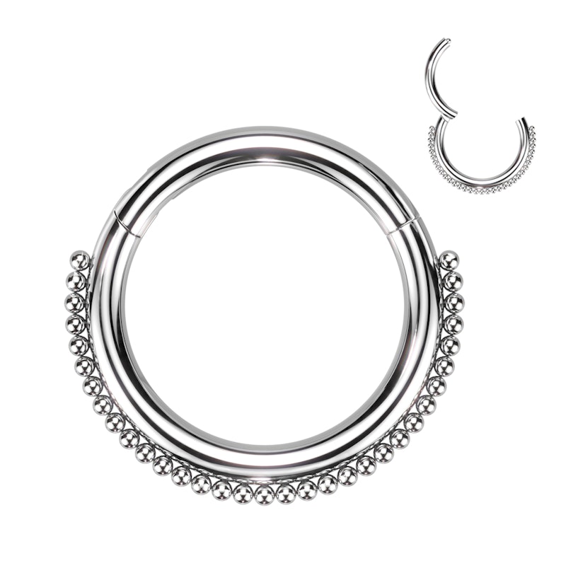 Hinged ring with beading Body Jewelry