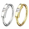 Segment ring made of 14k gold with square stone Body Piercing
