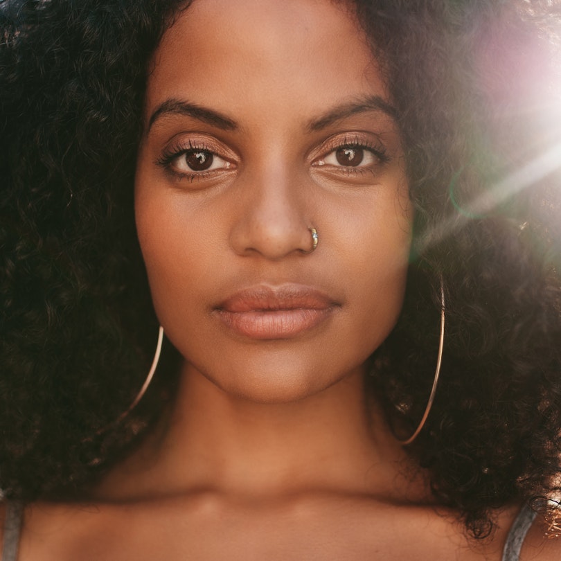 Segment ring made of 14k gold with square stone Piercings