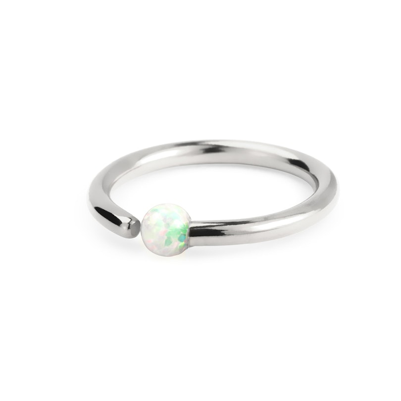 Ring with fixed opal stone Piercing Jewelry
