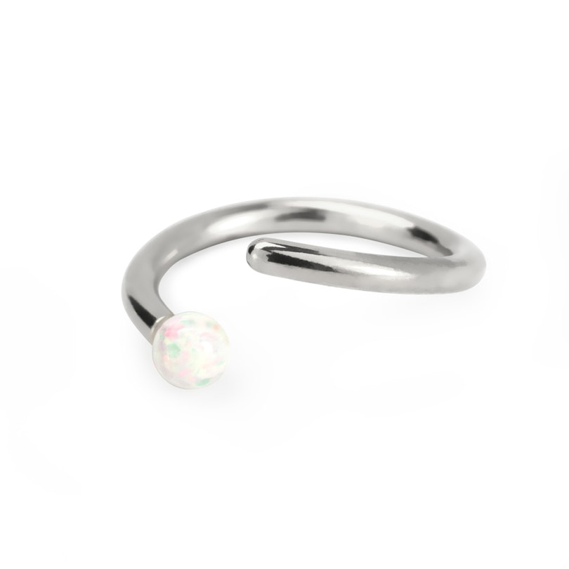 Ring with fixed opal stone Piercing Jewelry