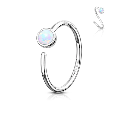 14k gold seamless ring with opal stone