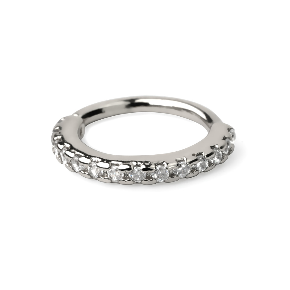 Seamless ring with stone channel in the color of your choice Body Jewelry
