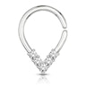 Seamless ring with top-down studded drop-shape Body Jewelry