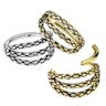 Triple hooped hinged ring with snakeskin design Piercing Jewelry