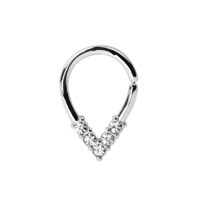 Teardrop shaped seamless ring in surgical steel