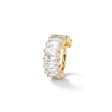 Titanium ring with statement baguette stones