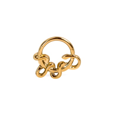 Forward facing hinged ring with snake