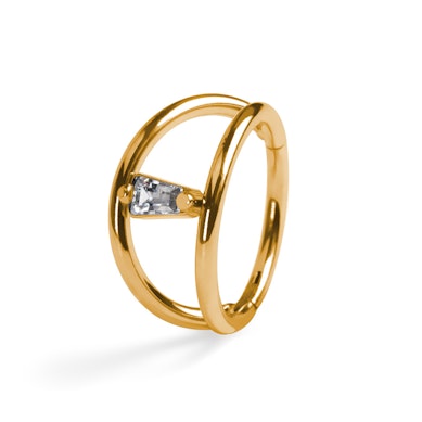 Dvojitý titánový krúžok s prepojeným kamienkom