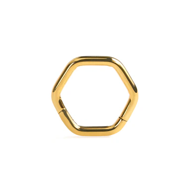 Hexagonal titanium hinged ring